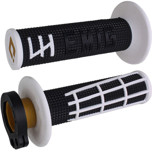 Emig / ODI V2 Half Waffle Lock-On Grip 2-Stroke, Black And White