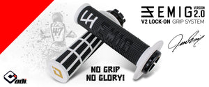 Emig / ODI V2 Half Waffle Lock-On Grip 2-Stroke, Black And White