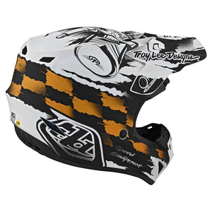 Troy Lee Designs SE4 Polyacrylite Motocross Helmet, Strike White, Black, Medium