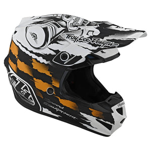 Troy Lee Designs SE4 Polyacrylite Motocross Helmet, Strike White, Black, Medium