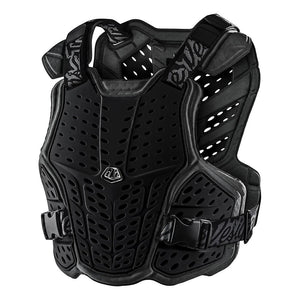 TROY LEE DESIGNS ROCKFIGHT CHEST PROTECTOR, YOUTH SIZE, BLACK, FRONT AND BACK